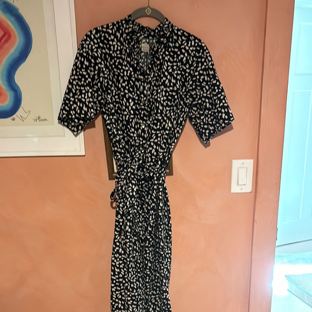 Rebecca Taylor Black and White Short Sleeve Jumpsuit